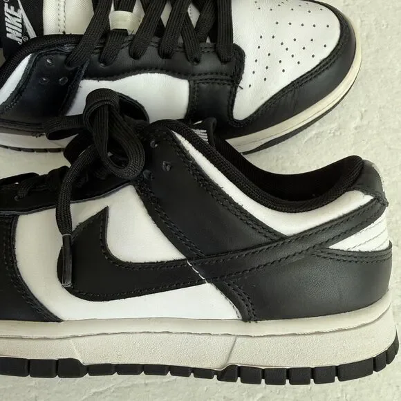 Size 7 Nike Dunk Low Panda Men's Colorblock Lace Up Black White Athletic Sneaker - Picture 3 of 10
